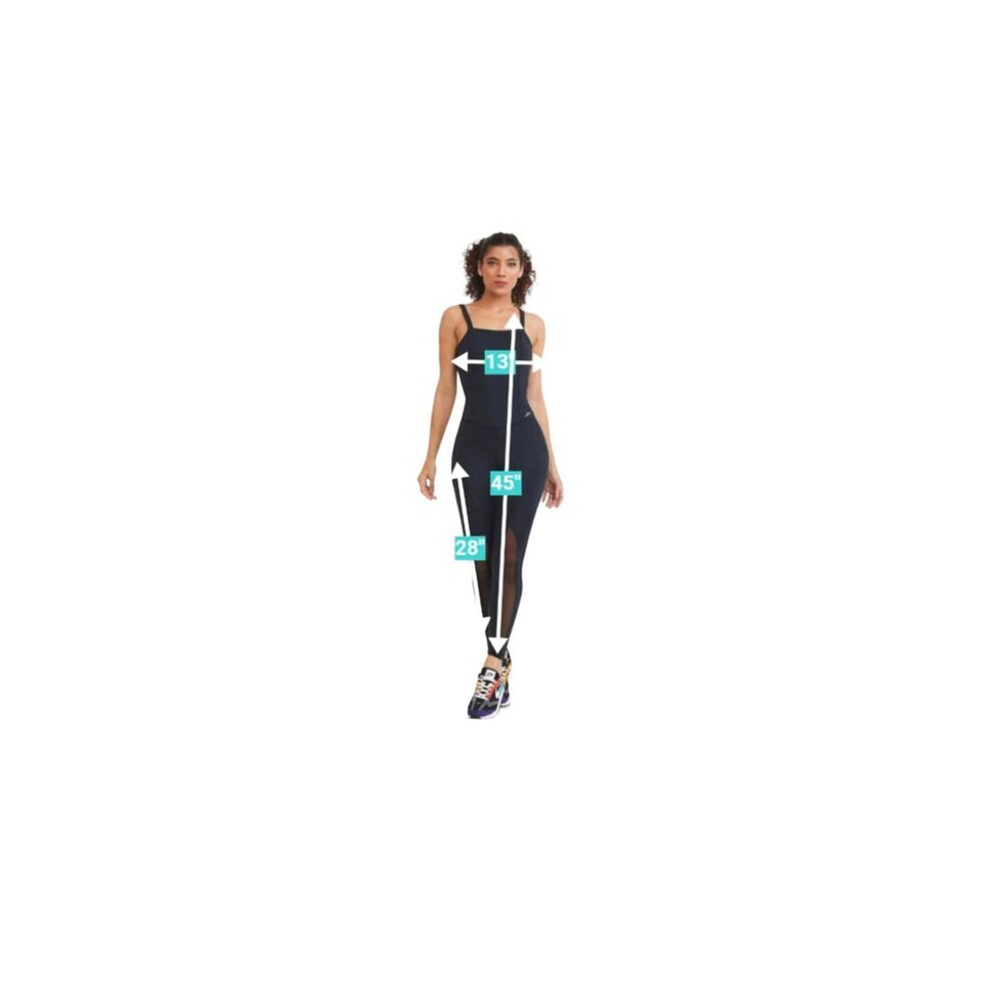 Cajubrasil Women's S Square Neck Yoga Jumpsuit Black And Mesh Athletic One Piece - Picture 5 of 6